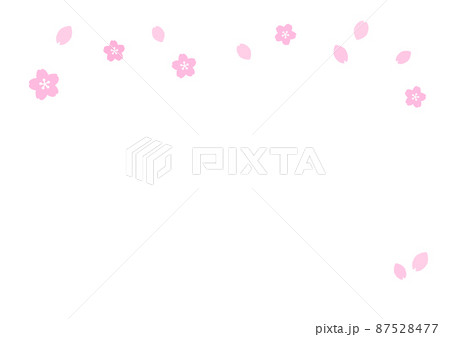 桜の花びらが舞うかわいい背景 - 手描きのかわいい春のお祝いの素材 - A4比率 桜の花びらが舞うかわいい背景 - 手描きのかわいい春のお祝いの素材 - A4比率 87528477