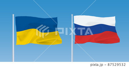 ロシアとウクライナの国旗 87529532