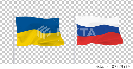 ロシアとウクライナの国旗 87529539
