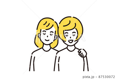 人物イラスト　線画 87530072