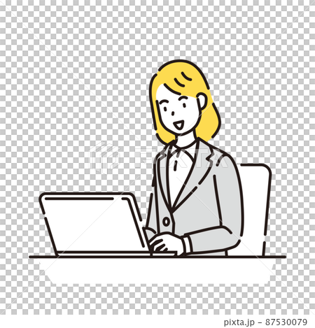 人物插圖線描 87530079