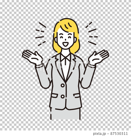 人物イラスト　線画 87530311