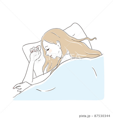 ベッドで安眠する美しい女性 ベッドで安眠する美しい女性 87530344