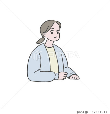 話を聞く女性イラスト素材のイラスト素材