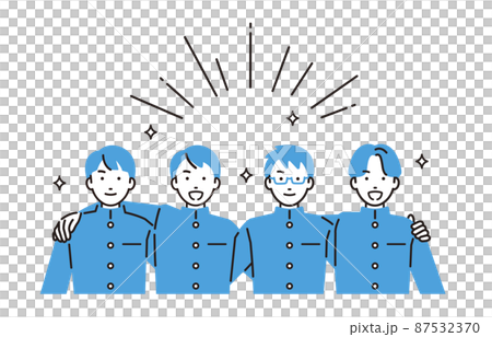 初中男生交叉肩膀 87532370