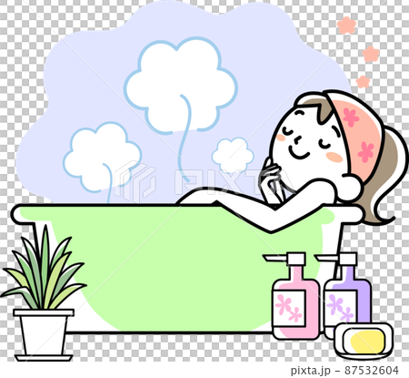 年輕女子在浴缸裡放鬆 年輕女子在浴缸裡放鬆 87532604