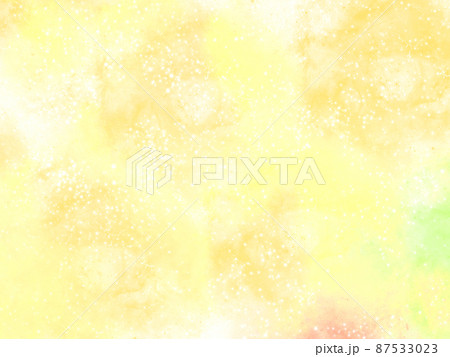 背景　背景素材　水彩　壁紙　テクスチャ　グラデーション　ブラシ　ペイント　フレア　星　星雲　黄色 87533023