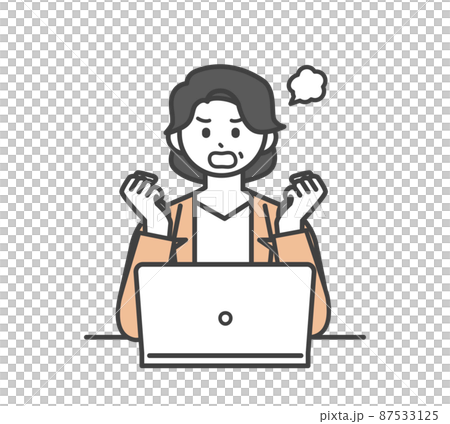 Illustration material for female employees to operate a personal computer Illustration material for female employees to operate a personal computer 87533125