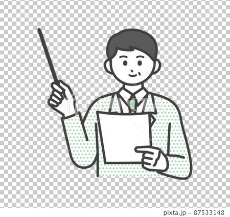 ビジネスパーソンが指し棒で説明するイラスト素材 ビジネスパーソンが指し棒で説明するイラスト素材 87533148