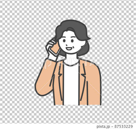 ビジネスパーソンがスマートフォンで連絡するイラスト素材 ビジネスパーソンがスマートフォンで連絡するイラスト素材 87533229