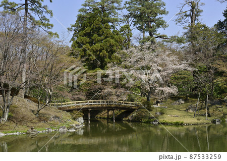 京都仙洞御所 紅葉橋と桜 京都仙洞御所 紅葉橋と桜 87533259