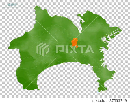 水彩風の地図　神奈川県　綾瀬市 87533749