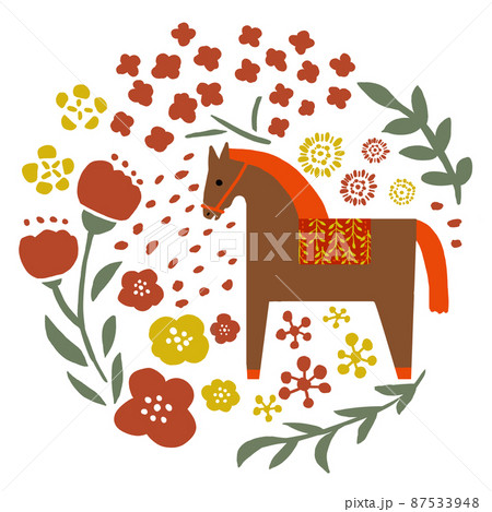 ウマとお花 87533948