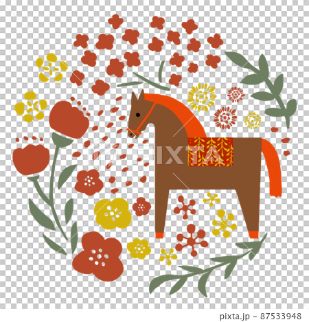 Horses and flowers Horses and flowers 87533948