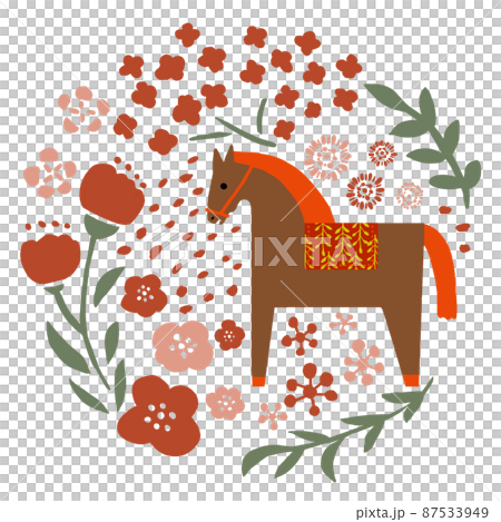 Horses and flowers Horses and flowers 87533949