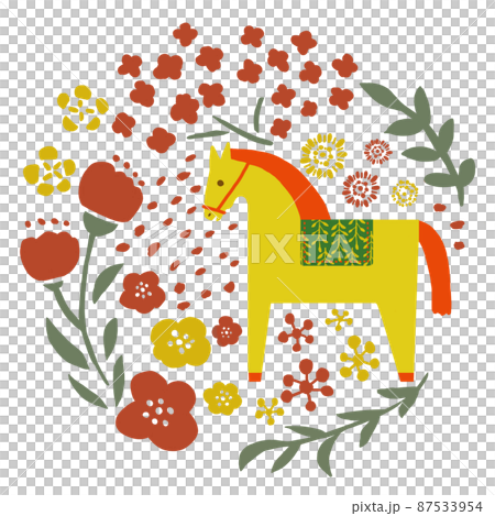 ウマとお花 87533954