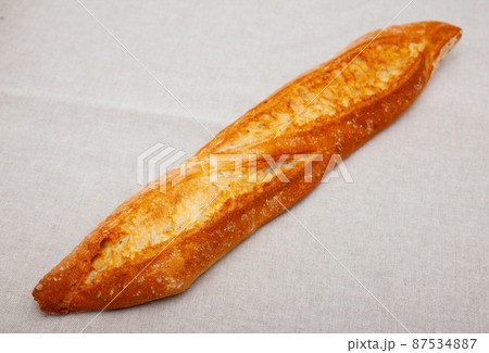 Closeup of crunchy french baked baguettes, bakery products 87534887