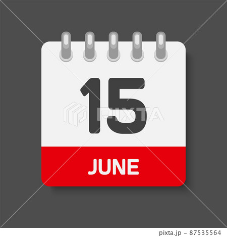 Icon day date 15 June, template calendar page 87535564