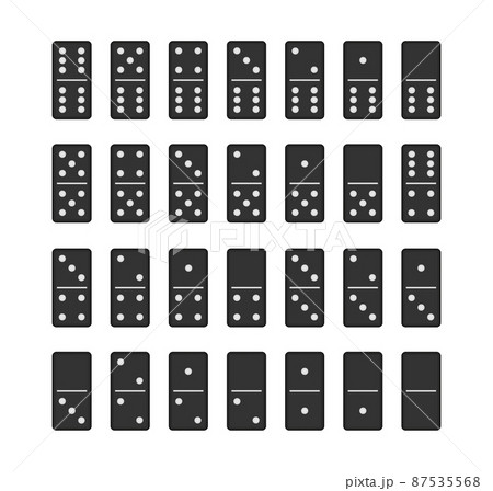 Domino game full set. game graphic element. Vector stock illustration. 87535568