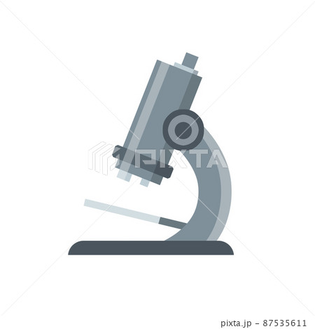 Microscope. Vector Scientific equipment of laboratory isolated on white 87535611