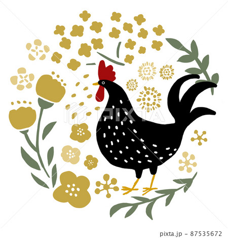 ニワトリとお花 ニワトリとお花 87535672