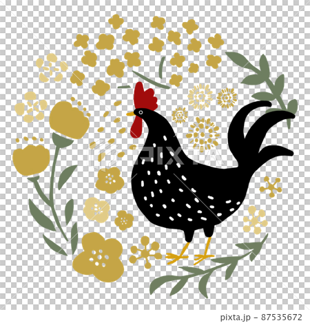 ニワトリとお花 ニワトリとお花 87535672