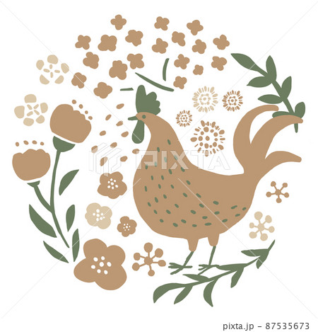 ニワトリとお花 ニワトリとお花 87535673