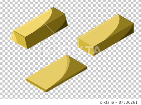 金の延べ棒 線無し 金の延べ棒 線無し 87536261