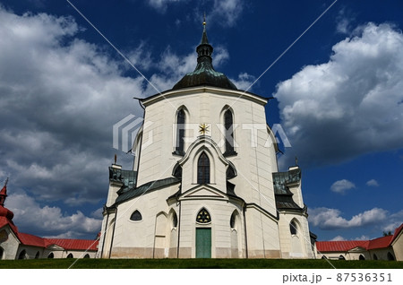 Pilgrimage Church of St. Jan Nepomucky on Zelena hora. Czech Republic - Zdar nad Sazavou. Pilgrimage Church of St. Jan Nepomucky on Zelena hora. Czech Republic - Zdar nad Sazavou. 87536351