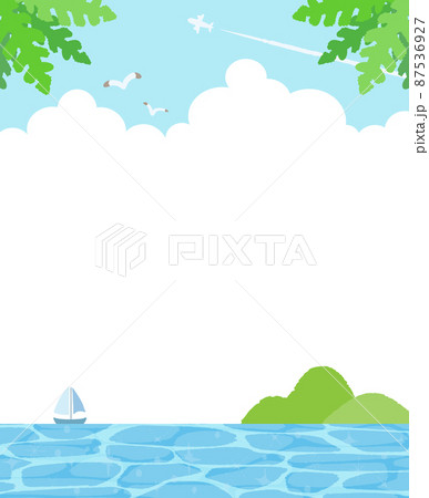 のどかな海の背景イラスト のどかな海の背景イラスト 87536927