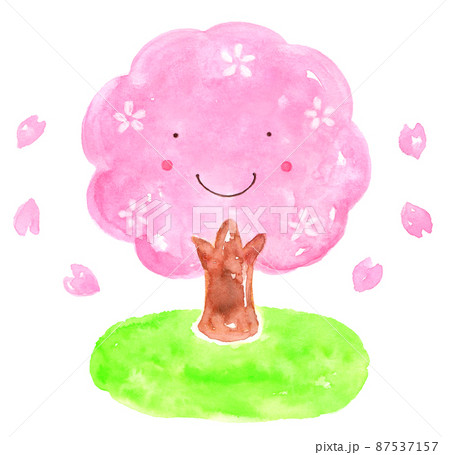 かわいい桜の木のイラスト素材