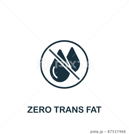 Zero Trans Fat icon. Monochrome simple icon for templates, web design and infographics 87537466