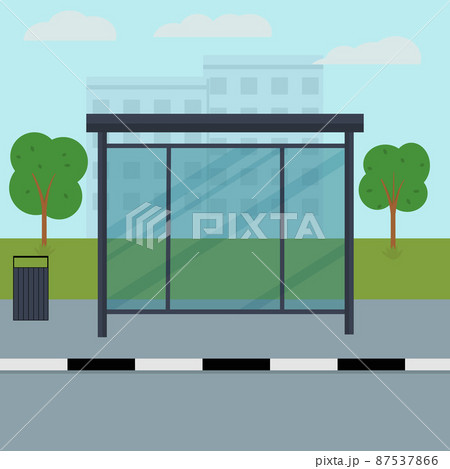 Bus stop. Flat vector illustration 87537866