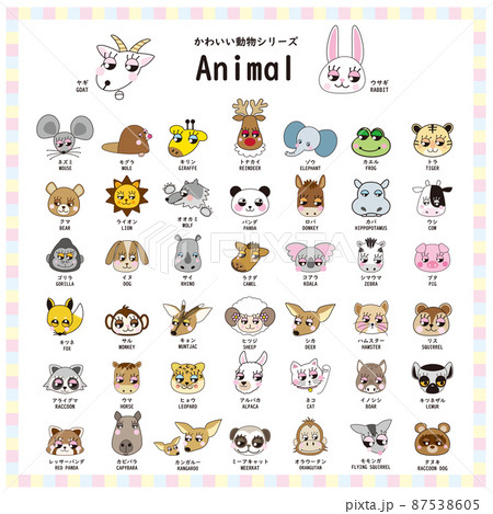 かわいい動物シリーズ　お顔　セット 87538605