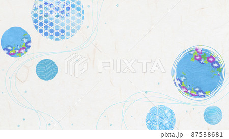 ジャパニーズモダン 夏 朝顔 玉模様 (16:9) ジャパニーズモダン 夏 朝顔 玉模様 (16:9) 87538681