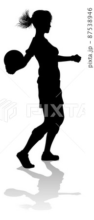 Female Soccer Football Player Woman Silhouette Female Soccer Football Player Woman Silhouette 87538946