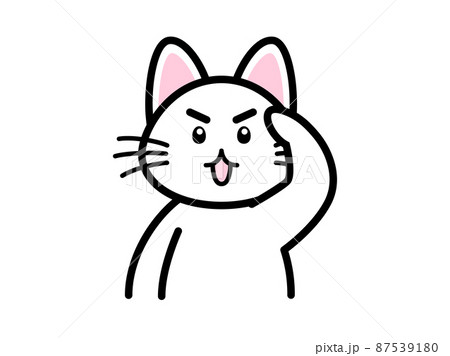 敬礼する猫 87539180