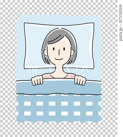 Vector illustration of a woman in a duvet Vector illustration of a woman in a duvet 87539304
