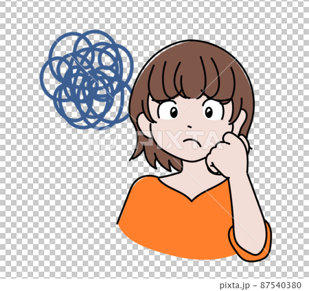 Worried · young lady Worried · young lady 87540380