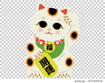 Maneki Neko, a lucky cat that raises his left hand 87540416