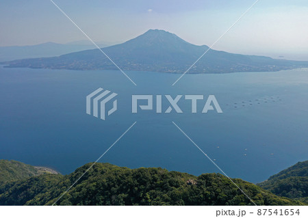 鹿児島市の寺山公園の上空から空撮 鹿児島市の寺山公園の上空から空撮 87541654