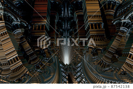 Abstract Computer generated Fractal design. 3D Illustration of a Beautiful infinite mathematical mandelbrot set fractal. Abstract Computer generated Fractal design. 3D Illustration of a Beautiful infinite mathematical mandelbrot set fractal. 87542138