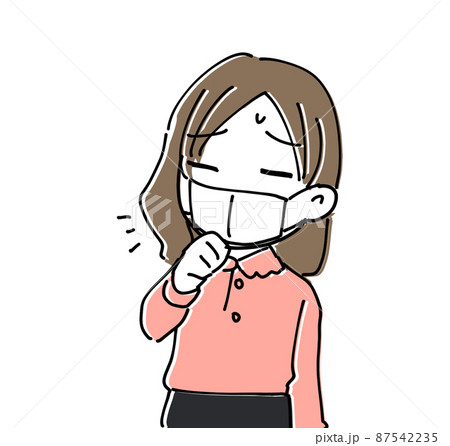 せきこむ女性 87542235