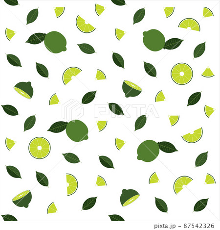 Lime fruit pattern withe background Lime fruit pattern withe background 87542326