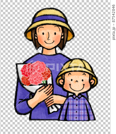 母親節母親和孩子（父母和孩子）用康乃馨 87542846