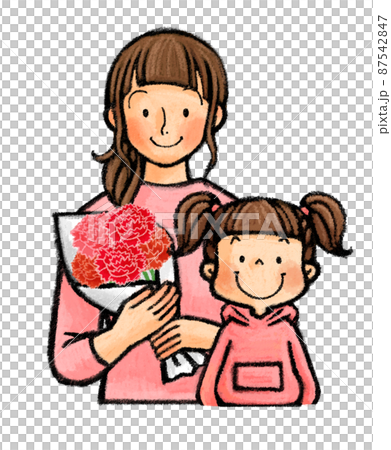母親節母親和孩子（父母和孩子）用康乃馨 87542847