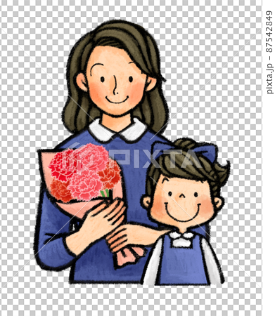 母親節母親和孩子（父母和孩子）用康乃馨 87542849