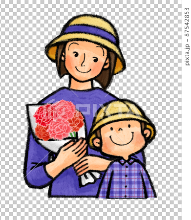 母親節母親和孩子（父母和孩子）用康乃馨 87542853