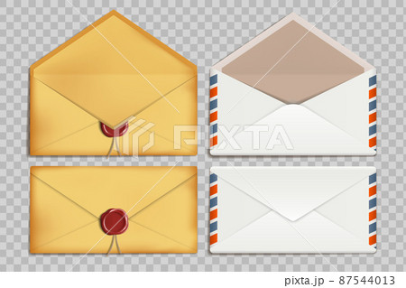 Mockup paper retro envelopes for letters. Mockup paper retro envelopes for letters. 87544013