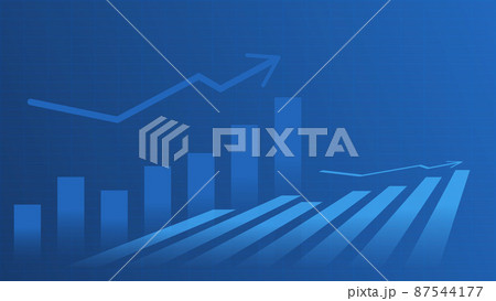 Bar chart and candlesticks show stock market price and business financial effectiveness planning 87544177